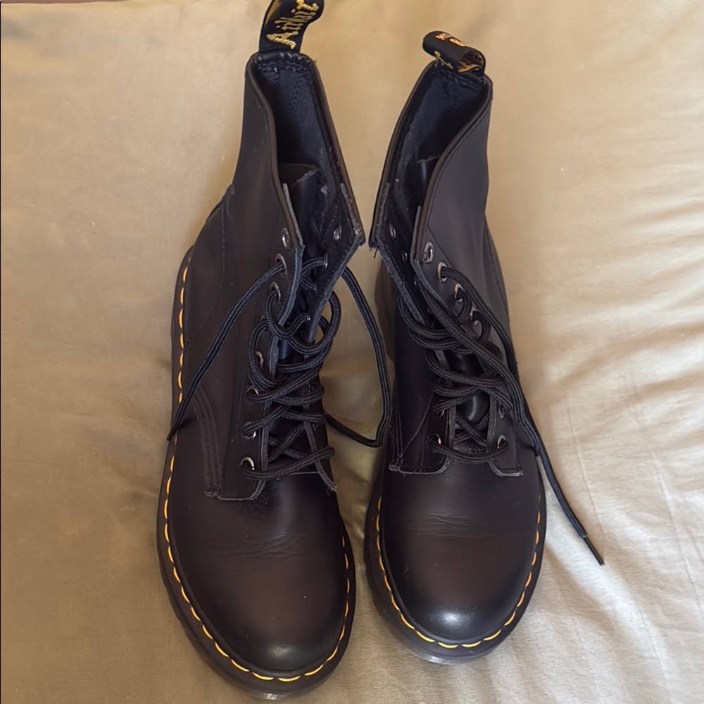 Dr. Martens Black Combat Boots with Air-Cushioned Sole